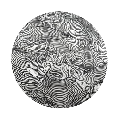 Douceur d'Intérieur, Tischset (Ø 38 cm) Celeste schwarz, PVC, Bedruckt metallic von Douceur d'Intérieur
