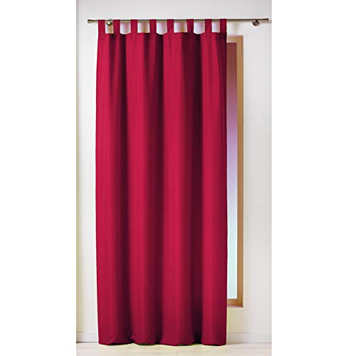 Douceur d'intérieur - 1600520, Vorhang Passanten, 140 X 260 cm, Essentiel, Polyester Unifarben, Rot von Douceur d'Intérieur