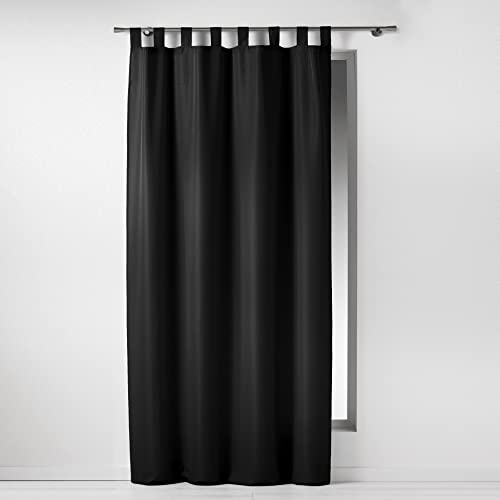 Douceur d'intérieur - 1600832, Vorhang Passanten, 140 X 260 cm, Essentiel, Polyester Unifarben, Schwarz von Douceur d'Intérieur