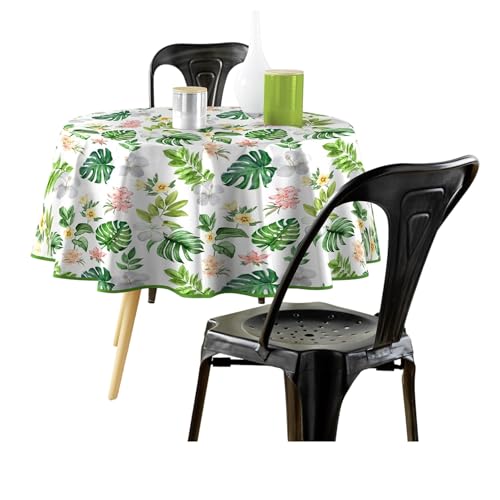 Douceur d'Intérieur Baleares Tischdecke, rund (Durchmesser 160 cm), bedruckter PVC von Douceur d'Intérieur