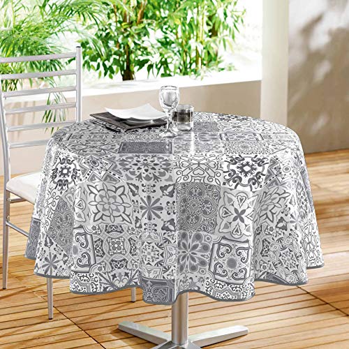 Douceur d'Intérieur Tischdecke, rund, 160 cm, PVC, Bedruckt, Persisch, Grau, Polyvinylchlorid cm Douceur d'Intérieur Tischdecke, rund, 160 cm, PVC, Bedruckt, Persisch, Grau, Polyvinylchlorid cm von Douceur d'Intérieur