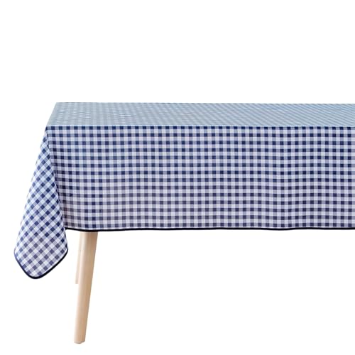 Douceur d'Intérieur Vichy Tischdecke, rechteckig (150 x 240 cm), Blau, gefärbte Polyesterfasern von Douceur d'Intérieur