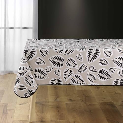 Douceur d'Intérieur Alma Tischdecke, rechteckig (150 x 240 cm), Schwarz, bedruckter Polyester von Douceur d'Intérieur