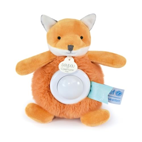 Doudou et Compagnie - Nachtlicht Fuchs Plüsch Musik und Licht für Kinder – mit 3 Lichtern – Größe 20 cm – Orange – Kollektion Unicef – Geschenkidee ab der Geburt – DC3992 von Doudou et Compagnie