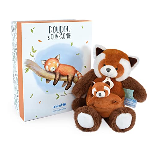 Doudou et Compagnie Plüsch-Panda, rot, mit Baby – 25 cm – Farbe Braun – Kollektion Unicef – mit Geschenkbox – Geschenkidee für Babys zur Geburt – DC3985 Doudou et Compagnie Plüsch-Panda, rot, mit Baby – 25 cm – Farbe Braun – Kollektion Unicef – mit Geschenkbox – Geschenkidee für Babys zur Geburt – DC3985 von Doudou et Compagnie