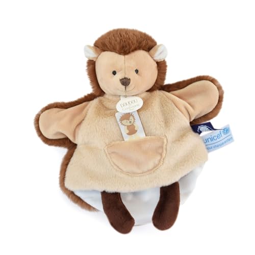 Doudou et Compagnie - Unicef DC3989 Schmusetuch Handpuppe Igel Braun 25 cm Schöne Geschenkbox Baby & Moi von Doudou et Compagnie