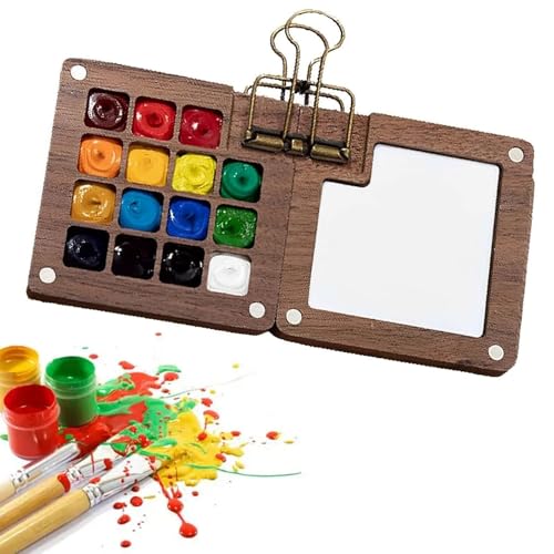 Tragbare Skizzenbuch-Palette, Mini-Reise Holz Mit 15 Rastern Und 1 Clip, Tragbare Aquarell Palette, Skizzenbuch Palette Aus Holz, Für Aquarell Gouache Acrylfarbe. Tragbare Skizzenbuch-Palette, Mini-Reise Holz Mit 15 Rastern Und 1 Clip, Tragbare Aquarell Palette, Skizzenbuch Palette Aus Holz, Für Aquarell Gouache Acrylfarbe. von Doukesh