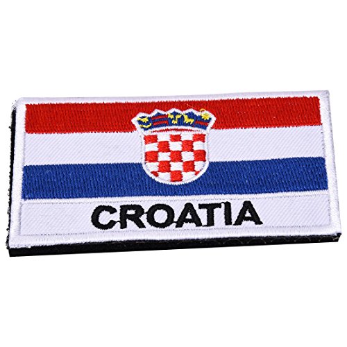Doumneou National Flagge Stickerei 3D Abzeichen Armband RÜCkseite Patches Kroatien von Doumneou