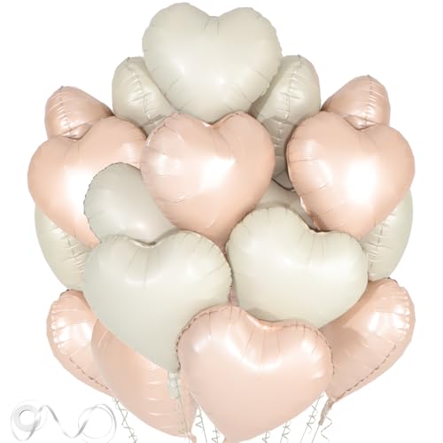 Herz Folienballon Creme und Aprikosen, 24 Stück 18 Zoll Herz Helium Luftballons, Creme Nude Aprikosenfarbe Luftballons Hochzeit, Herzluftballons für Geburtstag, Verlobung Brautdusche Valentinstag Deko Herz Folienballon Creme und Aprikosen, 24 Stück 18 Zoll Herz Helium Luftballons, Creme Nude Aprikosenfarbe Luftballons Hochzeit, Herzluftballons für Geburtstag, Verlobung Brautdusche Valentinstag Deko von Douvelue