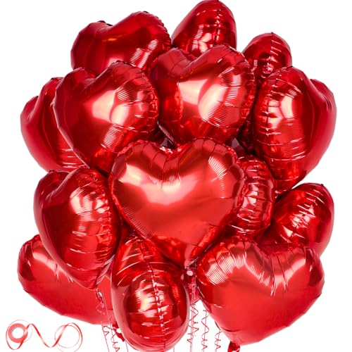 Herz Folienballon Rot, 24 Stück 18 Zoll Herz Helium Luftballons, Rot Luftballons Hochzeit, Herzluftballons für Geburtstag, Verlobung Brautdusche Valentinstag Deko Herz Folienballon Rot, 24 Stück 18 Zoll Herz Helium Luftballons, Rot Luftballons Hochzeit, Herzluftballons für Geburtstag, Verlobung Brautdusche Valentinstag Deko von Douvelue