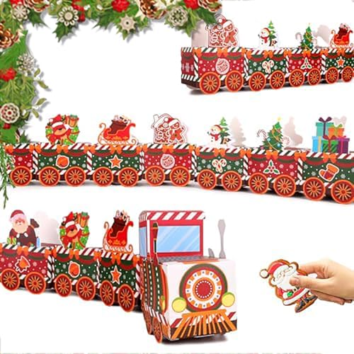 2025 Adventskalender zum Befüllen, 24 Bunte Rote Zug Leere Boxen, Weihnachtskalender zum Befüllen, DIY Adventskalender DIY Basteln, Befüllbarer Adventskalender Häuser Set Kinder Erwachsene von DouxiE