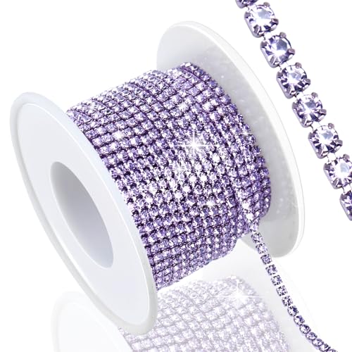 Dowarm 9,1 m, 2 mm Kristall-Strass-Kette zum Nähen von Crocs, Schuhen, Kleidung, Tassen, SS6-Klaue, Strass-Kette für Handwerk, Schmuck, Hochzeitsstrauß, DIY-Dekoration, Violett Dowarm 9,1 m, 2 mm Kristall-Strass-Kette zum Nähen von Crocs, Schuhen, Kleidung, Tassen, SS6-Klaue, Strass-Kette für Handwerk, Schmuck, Hochzeitsstrauß, DIY-Dekoration, Violett von Dowarm