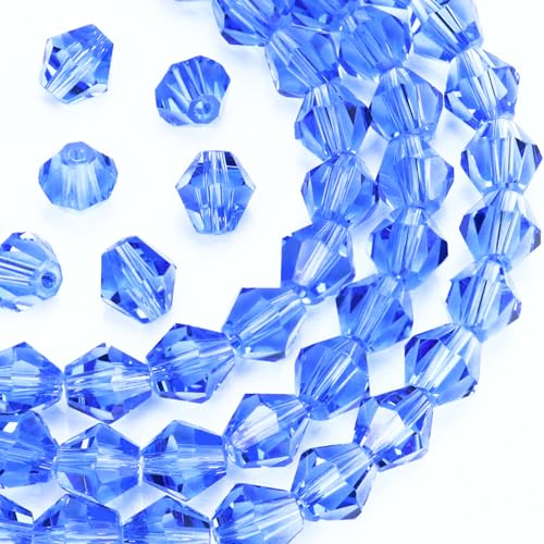 Dowarm Doppelkegel-Glasperlen für Bastelarbeiten, Schmuckherstellung, Armbänder, Halsketten, Puppen, Weinanhänger, Windspiele, Sonnenfänger, kleine facettierte Kristallperlen, Hellblau, 1000 Stück Dowarm Doppelkegel-Glasperlen für Bastelarbeiten, Schmuckherstellung, Armbänder, Halsketten, Puppen, Weinanhänger, Windspiele, Sonnenfänger, kleine facettierte Kristallperlen, Hellblau, 1000 Stück von Dowarm