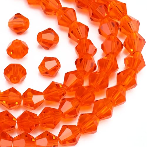 Dowarm Doppelkegel-Glasperlen für Bastelarbeiten, Schmuckherstellung, Armbänder, Halsketten, Puppen, Weinanhänger, Windspiele, Sonnenfänger, kleine facettierte Kristallperlen, Hyazinthe, 1000 Stück von Dowarm