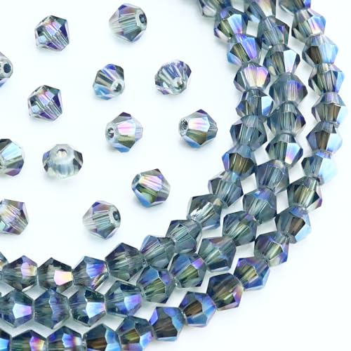 Dowarm Doppelkegel-Glasperlen für Bastelarbeiten, Schmuckherstellung, DIY-Armbänder, Puppen, Weinanhänger, Windspiele, Sonnenfänger, kleine facettierte Kristallperlen, transparent, blau, 1000 Stück Dowarm Doppelkegel-Glasperlen für Bastelarbeiten, Schmuckherstellung, DIY-Armbänder, Puppen, Weinanhänger, Windspiele, Sonnenfänger, kleine facettierte Kristallperlen, transparent, blau, 1000 Stück von Dowarm