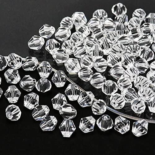 Dowarm Doppelkegel-Kristall-Perlen, 6 mm, kleine facettierte Doppelkegel-Glasperlen für Schmuckherstellung, Handwerk, DIY-Armband, Halskette, Sonnenfänger, 250 Stück von Dowarm