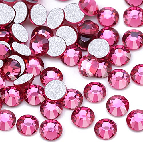 Dowarm SS30 Strasssteine mit flacher Rückseite, für Bastelnägel, Tanzkostüme, flache Rückseite, Nagelkristalle, nicht Hotfix-Strasssteine (SS30/6,5 mm, Rose), 288 Stück von Dowarm