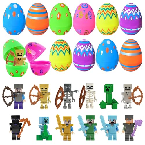 12-teiliges Tortenfiguren-Set mit 12 Stück Plastikeier zum Befüllen für Kindergeburtstag, Cartoon-Kuchendeko, Cupcake-Dekoration,Geburtstagstorten-Deko für Jungen und Mädchen 12-teiliges Tortenfiguren-Set mit 12 Stück Plastikeier zum Befüllen für Kindergeburtstag, Cartoon-Kuchendeko, Cupcake-Dekoration,Geburtstagstorten-Deko für Jungen und Mädchen von Dowdiles