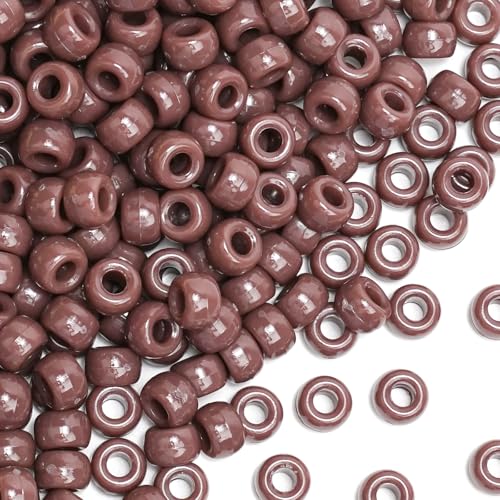 Dowsabel Braune Pony-Perlen, Großpackung, 6 x 9 mm, großes Loch, Kandi-Haarperlen für Zöpfe, Armbänder, Freundschaftsarmbänder, Halsketten, Schmuckherstellung, Kinder und Studenten, Basteln und Dowsabel Braune Pony-Perlen, Großpackung, 6 x 9 mm, großes Loch, Kandi-Haarperlen für Zöpfe, Armbänder, Freundschaftsarmbänder, Halsketten, Schmuckherstellung, Kinder und Studenten, Basteln und von Dowsabel