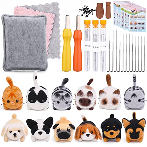 Doxiru 12-teiliges Nadelfilz-Set, Tierherstellung, Nadelfilz-Sets mit Filzanleitung, Nadelfilz-Starter-Set mit grundlegenden Filzwerkzeugen für Heimwerker, Heimdekoration, Geburtstagsgeschenk Doxiru 12-teiliges Nadelfilz-Set, Tierherstellung, Nadelfilz-Sets mit Filzanleitung, Nadelfilz-Starter-Set mit grundlegenden Filzwerkzeugen für Heimwerker, Heimdekoration, Geburtstagsgeschenk von Doxiru