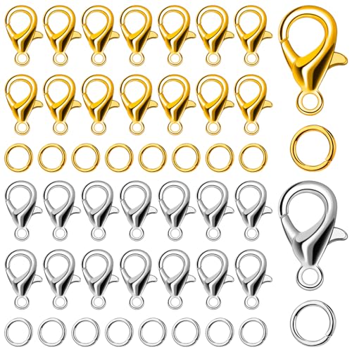 Doxiru 700-Piece Bracelet Clasp Set, 100 Bracelet Clasps and 600 Jump Rings for DIY Bracelets, Necklaces, Pendants, Crafts, Jewelry Making (Gold/Silver) von Doxiru