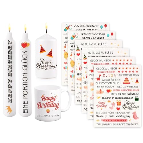 Doygim 6 Stücke Kerzentattoos Geburtstag Kerzenfolie, Wassertransferdruck Kerzenaufkleber, Wasserschiebefolie Dekorieren Kerzen, Happy Birthday DIY Geschenk, Deko Geschenk Kerzensprüche Doygim 6 Stücke Kerzentattoos Geburtstag Kerzenfolie, Wassertransferdruck Kerzenaufkleber, Wasserschiebefolie Dekorieren Kerzen, Happy Birthday DIY Geschenk, Deko Geschenk Kerzensprüche von Doygim