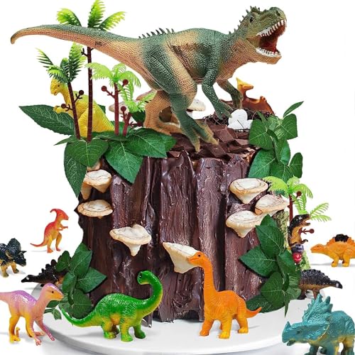 26 Stück Dinosaurier-Geburtstagskuchen-Dekoration, Dinosaurier-Eier-Kuchenblätter, Junge Kuchendekoration zum Thema Party, Tierimitat-Ornament 26 Stück Dinosaurier-Geburtstagskuchen-Dekoration, Dinosaurier-Eier-Kuchenblätter, Junge Kuchendekoration zum Thema Party, Tierimitat-Ornament von Doyomtoy