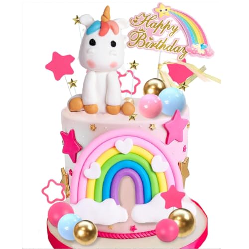 27pcs Einhorn Kuchen Dekorationen, Regenbogen Kuchen Topper für Mädchen, Geburtstagsdekorationen, rosa Einhörner, Geburtstagsfeier Dekorationen für Jungen Mädchen 27pcs Einhorn Kuchen Dekorationen, Regenbogen Kuchen Topper für Mädchen, Geburtstagsdekorationen, rosa Einhörner, Geburtstagsfeier Dekorationen für Jungen Mädchen von Doyomtoy