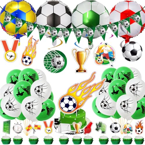 44 Stück Fußball Party Dekoration Zubehör Kit Grün Helium Ballon Junge Kuchen Topper Fußball Geburtstag Dekoration Kindergeburtstag Party Dekoration 44 Stück Fußball Party Dekoration Zubehör Kit Grün Helium Ballon Junge Kuchen Topper Fußball Geburtstag Dekoration Kindergeburtstag Party Dekoration von Doyomtoy