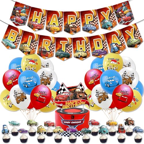 5 Stück New Cars Geburtstagsparty Dekoration für Kindergeburtstag, Jungen Party, einschließlich Geburtstags-Banner, Luftballons, kleine Einsätze, große Einsätze, Spulen von Faden, Aluminiumfolie 5 Stück New Cars Geburtstagsparty Dekoration für Kindergeburtstag, Jungen Party, einschließlich Geburtstags-Banner, Luftballons, kleine Einsätze, große Einsätze, Spulen von Faden, Aluminiumfolie von Doyomtoy