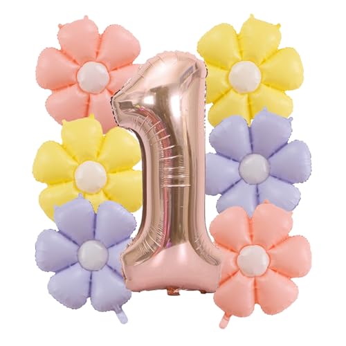 7-teiliges Geburtstagsdekorationsset für 1-jährige Kinder, mit Ballons mit der Zahl 1, Geburtstagsdekorationsgeschenk für 1-jährige Jungen und Mädchen, Ballondekoration 7-teiliges Geburtstagsdekorationsset für 1-jährige Kinder, mit Ballons mit der Zahl 1, Geburtstagsdekorationsgeschenk für 1-jährige Jungen und Mädchen, Ballondekoration von Doyomtoy