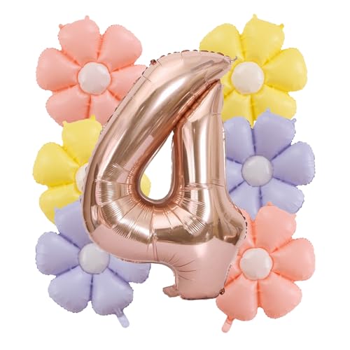 7-teiliges Geburtstagsdekorationsset für 4-jährige Kinder, mit Ballons mit der Zahl 4, Geburtstagsdekorationsgeschenk für 4-jährige Jungen und Mädchen, Ballondekoration 7-teiliges Geburtstagsdekorationsset für 4-jährige Kinder, mit Ballons mit der Zahl 4, Geburtstagsdekorationsgeschenk für 4-jährige Jungen und Mädchen, Ballondekoration von Doyomtoy