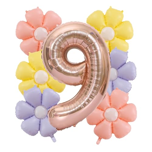 7-teiliges Geburtstagsdekorationsset für 9-jährige Kinder, mit Ballons mit der Zahl 9, Geburtstagsdekorationsgeschenk für 9-jährige Jungen und Mädchen, Ballondekoration 7-teiliges Geburtstagsdekorationsset für 9-jährige Kinder, mit Ballons mit der Zahl 9, Geburtstagsdekorationsgeschenk für 9-jährige Jungen und Mädchen, Ballondekoration von Doyomtoy