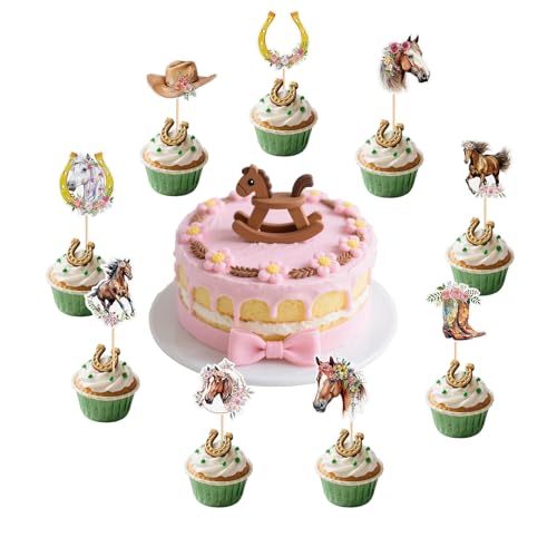 9 Stück Pferd Kuchen Topper, Pferd Kuchen Topper, Pferd Thema Party Dekorationen, geeignet für Kinder Geburtstag Party und Baby-Taufe 9 Stück Pferd Kuchen Topper, Pferd Kuchen Topper, Pferd Thema Party Dekorationen, geeignet für Kinder Geburtstag Party und Baby-Taufe von Doyomtoy