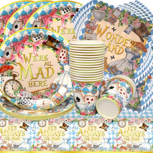 Alice Geburtstag Deko,Doyomtoy Mädchen Partygeschirr Prinzessin Geburtstag Party Geburtstagsteller, Tassen, Servietten für Kinder Blumen Party Deko Baby Shower 20 Gäste Alice Geburtstag Deko,Doyomtoy Mädchen Partygeschirr Prinzessin Geburtstag Party Geburtstagsteller, Tassen, Servietten für Kinder Blumen Party Deko Baby Shower 20 Gäste von Doyomtoy
