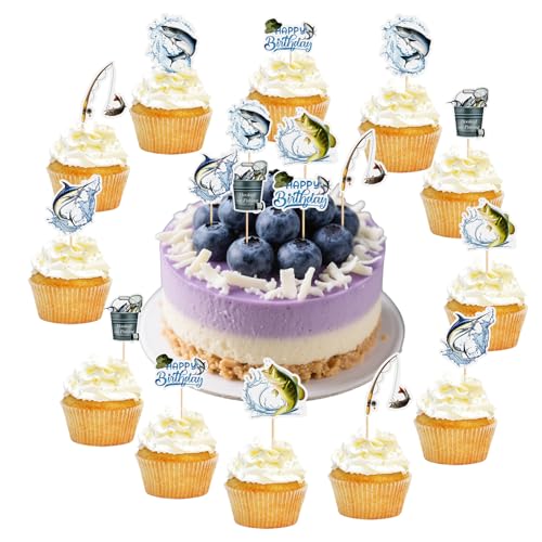 Angeln Geburtstag Dekoration Set, 12pcs Kuchen Dekorationen, Geburtstag Party Zubehör, Kinder Party Kuchen Dekorationen, geeignet für verschiedene Partei Versammlungen Angeln Geburtstag Dekoration Set, 12pcs Kuchen Dekorationen, Geburtstag Party Zubehör, Kinder Party Kuchen Dekorationen, geeignet für verschiedene Partei Versammlungen von Doyomtoy