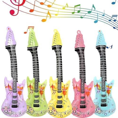 Aufblasbare Gitarre, Musikinstrumente, 55 cm, aufblasbare Gitarre, Musikinstrument für Partyzubehör, Partyzubehör, Luftballons (5 Farben) von Doyomtoy