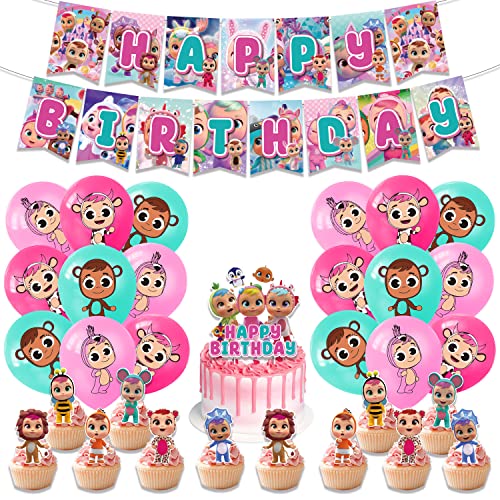 Cry Babies Themed Party Decorations, Balloons and Banners for Boys and Girls, Themed Pull Tab Banner for Kids Parties, Baby Showers, Kids Birthdays, Party Decorations von Doyomtoy