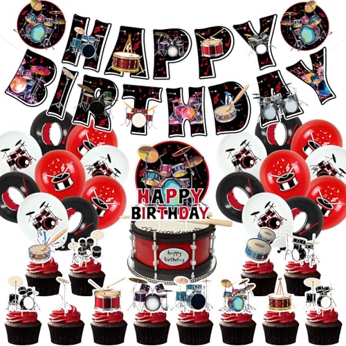 Doyomtoy Drum Party Supplies Musik,Rockmusik Ball Theme Party 32 Stück Musik Party Enthält Birthday Banner Cupcake Toppers Ballons für Rock DJ Thema Geburtstag Party Babyparty Dekoration Doyomtoy Drum Party Supplies Musik,Rockmusik Ball Theme Party 32 Stück Musik Party Enthält Birthday Banner Cupcake Toppers Ballons für Rock DJ Thema Geburtstag Party Babyparty Dekoration von Doyomtoy