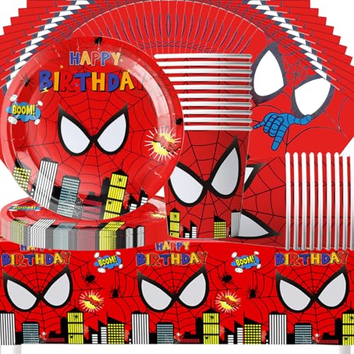 Doyomtoy Hero City Spinne Geschirr,20 People Heldenstadt Party Wunderland Party Set,Mit Tischtuch,Teller,Servietten und Pappbecher Kindergeburtstag Doyomtoy Hero City Spinne Geschirr,20 People Heldenstadt Party Wunderland Party Set,Mit Tischtuch,Teller,Servietten und Pappbecher Kindergeburtstag von Doyomtoy