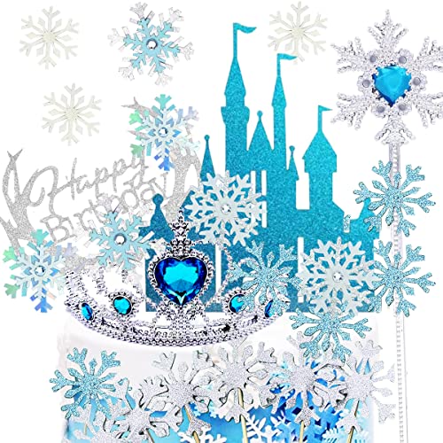 Doyomtoy Kuchen Eisprinzessin Zauberstab und Krone Prinzessin für Torte Set,Prinzessin Cake Topper Eiskönigin Tortendeko für Party Kuchen,25 Stück Doyomtoy Kuchen Eisprinzessin Zauberstab und Krone Prinzessin für Torte Set,Prinzessin Cake Topper Eiskönigin Tortendeko für Party Kuchen,25 Stück von Doyomtoy