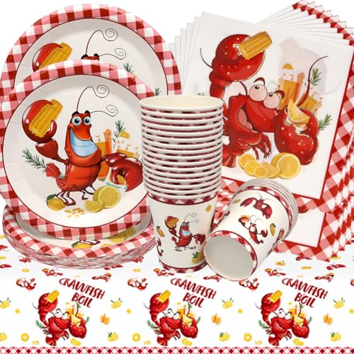 Doyomtoy Languste Partygeschirr Set,61 Stück Rotes Plaid Geburtstag Party Set Geburtstagsteller, Tassen, Servietten für Geburtstag, Weihnachten, Nachmittagstee Doyomtoy Languste Partygeschirr Set,61 Stück Rotes Plaid Geburtstag Party Set Geburtstagsteller, Tassen, Servietten für Geburtstag, Weihnachten, Nachmittagstee von Doyomtoy