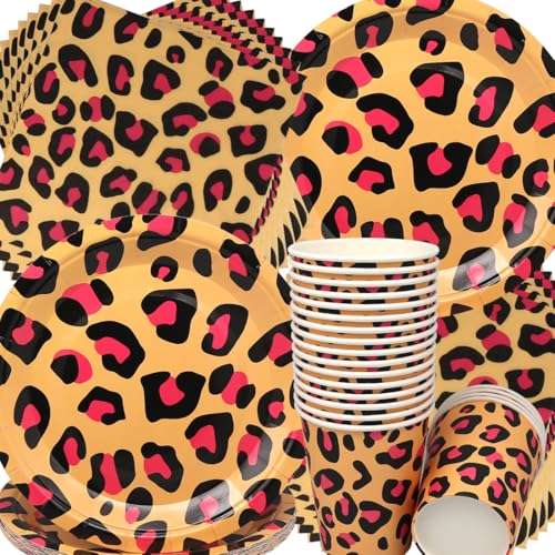 Doyomtoy Leopard Geburtstag Deko, Leoparddruck Partygeschirr Geburtstagsteller Tassen Servietten Safari Geburtstag für Kinder Babyparty Deko 20 Gäste Doyomtoy Leopard Geburtstag Deko, Leoparddruck Partygeschirr Geburtstagsteller Tassen Servietten Safari Geburtstag für Kinder Babyparty Deko 20 Gäste von Doyomtoy