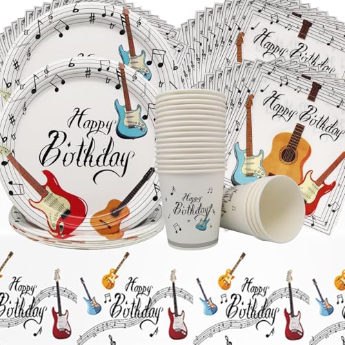 Doyomtoy Musik Geburtstag Deko,61 Stück Musiknoten Partygeschirr Set Liebe Musik Geburtstag Party Set Geburtstagsteller Tassen Servietten für Rockmusik Partygeschirr Party Decoration Doyomtoy Musik Geburtstag Deko,61 Stück Musiknoten Partygeschirr Set Liebe Musik Geburtstag Party Set Geburtstagsteller Tassen Servietten für Rockmusik Partygeschirr Party Decoration von Doyomtoy