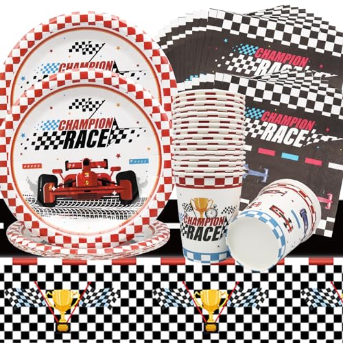 Doyomtoy Rennwagen Partygeschirr,61 Stück Racing Car Party Supplies for Boys Enthält Teller,Tassen,Servietten und Tischdecken Rennwagen Geburtstag Dekoration für Kindergeburtstag Party Supplies Doyomtoy Rennwagen Partygeschirr,61 Stück Racing Car Party Supplies for Boys Enthält Teller,Tassen,Servietten und Tischdecken Rennwagen Geburtstag Dekoration für Kindergeburtstag Party Supplies von Doyomtoy