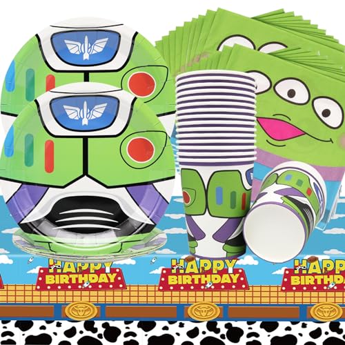 Doyomtoy Toy Sto-ry Party Geschirr,61Stück Kinder Geburtstag Party Zubehör Set,Gebutstag Geschirr Teller Servietten Tassen Tischwäsche für Party Geburtstags Dekoration Supplies-20 Gäste Doyomtoy Toy Sto-ry Party Geschirr,61Stück Kinder Geburtstag Party Zubehör Set,Gebutstag Geschirr Teller Servietten Tassen Tischwäsche für Party Geburtstags Dekoration Supplies-20 Gäste von Doyomtoy