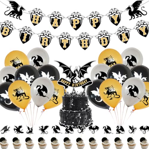 Drachen Geburtstag Deko,Doyomtoy 32 Stück Dragon Luftballon Tortendeko Happy Birthday Banner Drachen Geburtstag für Kindergeburtstag Party Deko Baby Shower Drachen Geburtstag Deko,Doyomtoy 32 Stück Dragon Luftballon Tortendeko Happy Birthday Banner Drachen Geburtstag für Kindergeburtstag Party Deko Baby Shower von Doyomtoy