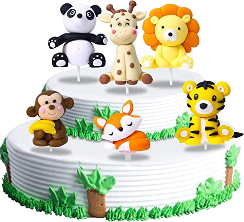 Dschungel Tier Cupcake Toppers, 6 pcs Zoo Tiere Geburtstag, Tier Kuchen Toppers für Kinder Baby Dusche, Tier Themen Kuchen Dekorationen Dschungel Tier Cupcake Toppers, 6 pcs Zoo Tiere Geburtstag, Tier Kuchen Toppers für Kinder Baby Dusche, Tier Themen Kuchen Dekorationen von Doyomtoy