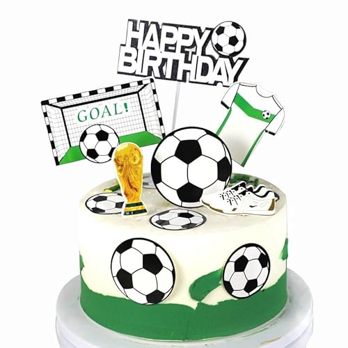Fußball-Kuchendekorationen, Fußball-Kuchenaufsatz, Geburtstagsdekorationen für Jungen, Fußball-Party-Dekorationen, Geburtstagstorten-Cupcake-Topper für Kinder, Jungen, Männer, Sportthema, Geburtstag Fußball-Kuchendekorationen, Fußball-Kuchenaufsatz, Geburtstagsdekorationen für Jungen, Fußball-Party-Dekorationen, Geburtstagstorten-Cupcake-Topper für Kinder, Jungen, Männer, Sportthema, Geburtstag von Doyomtoy