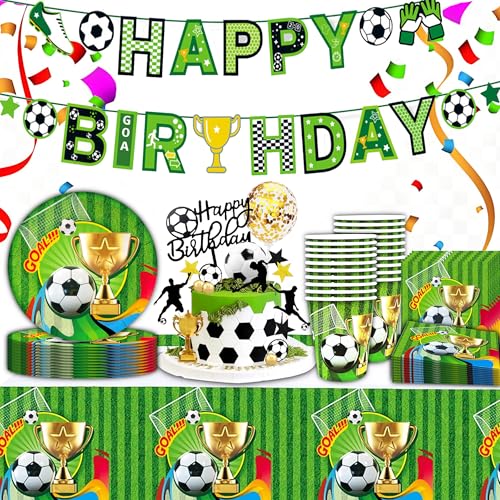 Fußball Party Supplies Sport Thema Geburtstag Dekorationen Fußball Party Teller Set Fußball Thema Geschirr Set für Jungen Sport Thema Geburtstag Dekorationen Dient 20 Gäste Fußball Party Supplies Sport Thema Geburtstag Dekorationen Fußball Party Teller Set Fußball Thema Geschirr Set für Jungen Sport Thema Geburtstag Dekorationen Dient 20 Gäste von Doyomtoy